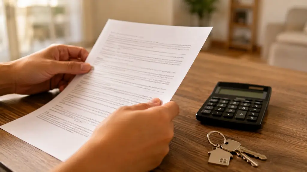 Multa rescisória proporcional: como a lei calcula quando você sai antes do fim do contrato 1 Pessoa lendo o contrato de aluguel para calcular a multa rescisória proporcional